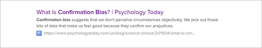 CONFIRMATION BIAS