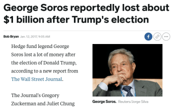 Soros Loses Billion After Trump Win